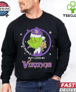 Christmas Grinch X Minnesota Vikings I Hate People But I Love My Vikings Shirt