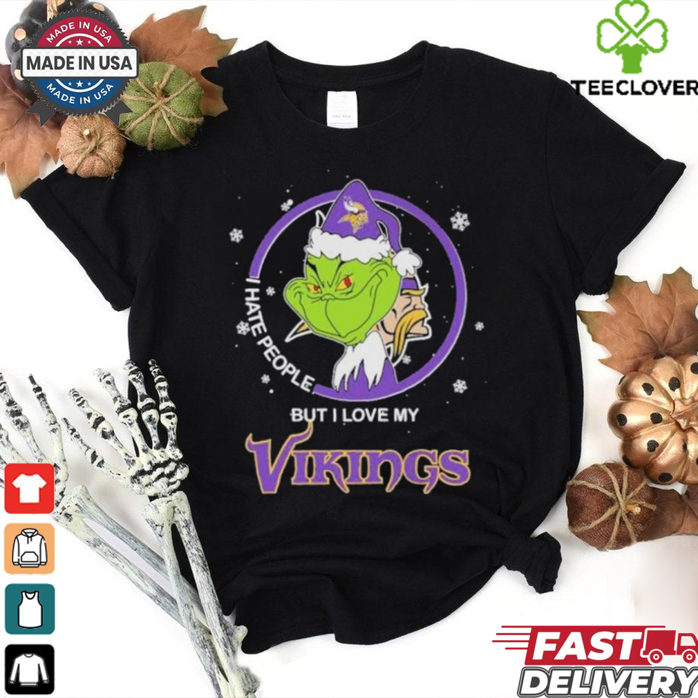 Christmas Grinch X Minnesota Vikings I Hate People But I Love My Vikings Shirt Christmas Grinch X Minnesota Vikings I Hate People But I Love My Vikings Shirt