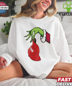 Christmas Grinch hand holding Maga hat shirt