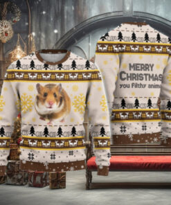 Christmas Hamster Ugly Sweater, Merry Hamstermas Holiday Sweater