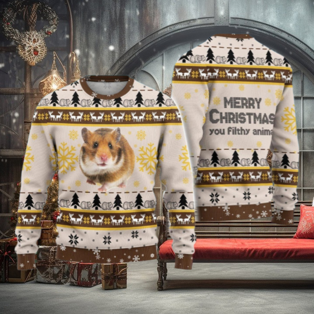 Christmas Hamster Ugly Sweater, Merry Hamstermas Holiday Sweater Christmas Hamster Ugly Sweater, Merry Hamstermas Holiday Sweater