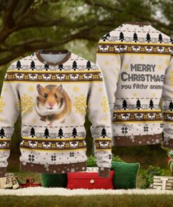 Christmas Hamster Ugly Sweater, Merry Hamstermas Holiday Sweater