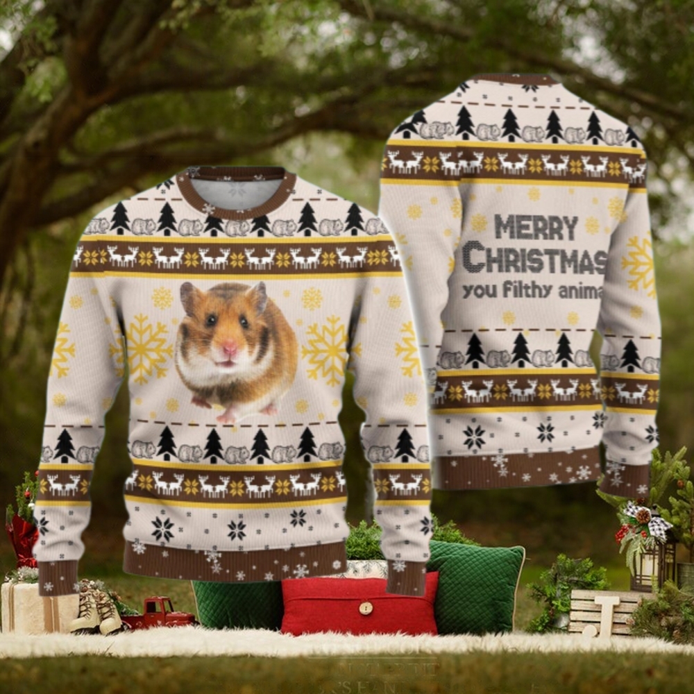 Christmas Hamster Ugly Sweater, Merry Hamstermas Holiday Sweater Christmas Hamster Ugly Sweater, Merry Hamstermas Holiday Sweater