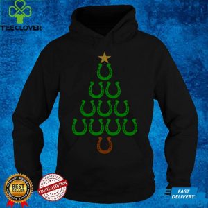 Christmas Horseshoe Tree Horse Lovers Costume Christmas Tree Pullover Hoodie