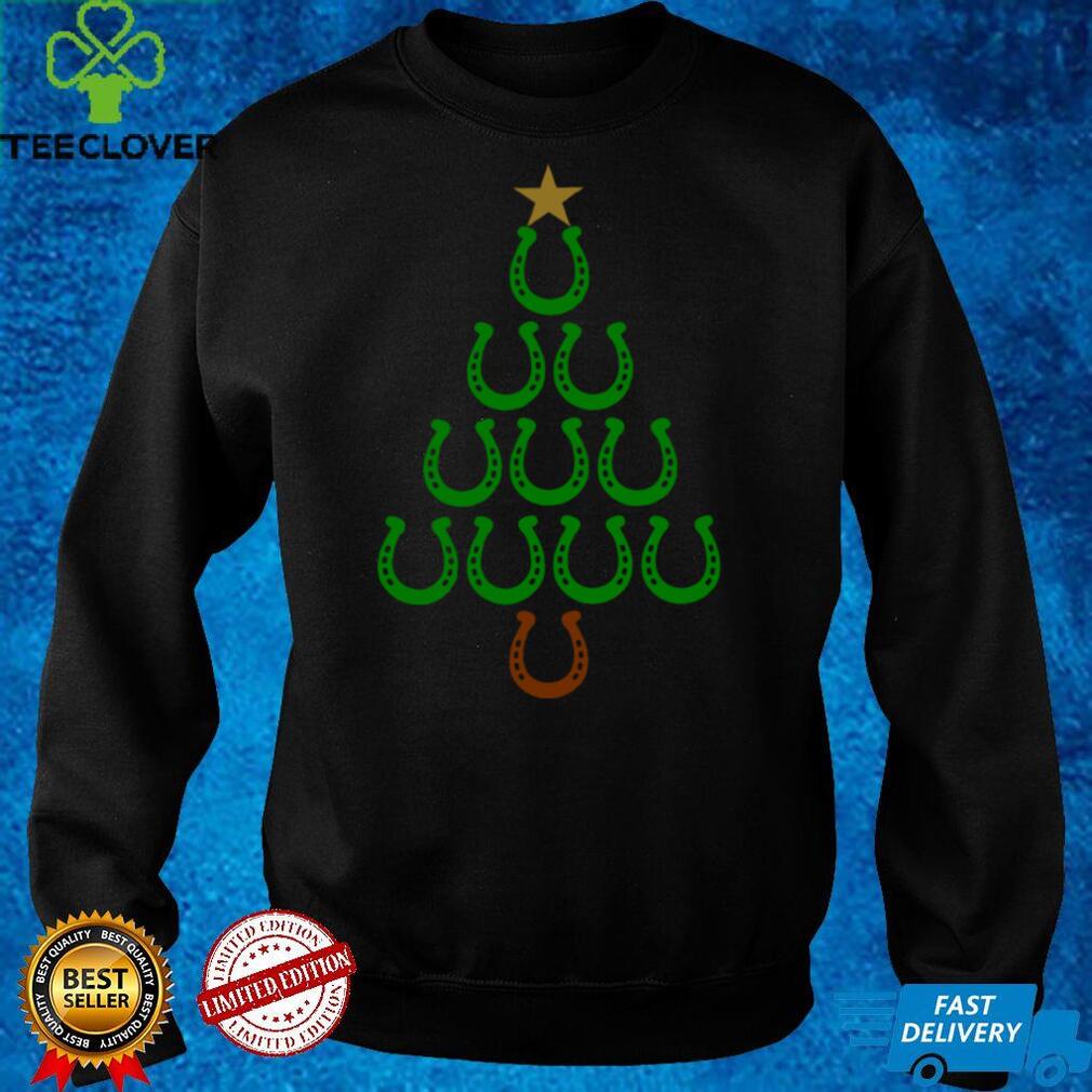 Christmas Horseshoe Tree Horse Lovers Costume Christmas Tree Pullover Hoodie Christmas Horseshoe Tree Horse Lovers Costume Christmas Tree Pullover Hoodie