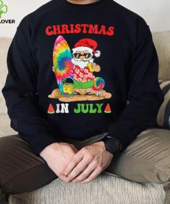 Christmas In July Santa Tie Dye Summer Surf Surfing Surfer T Shirt