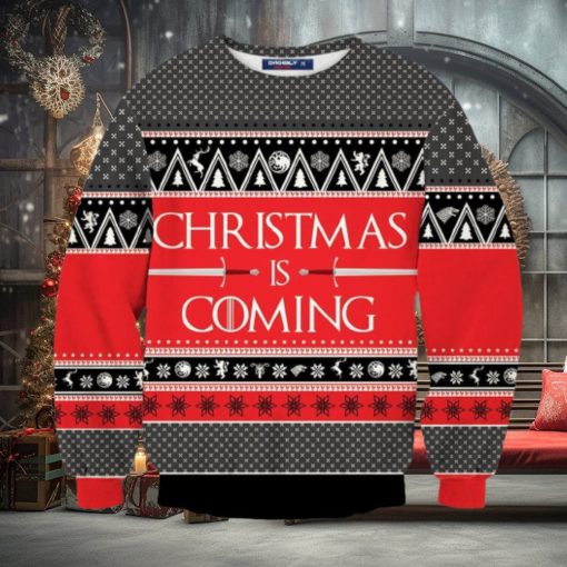 Christmas Is Coming Unisex Wool Sweater Ugly Christmas Sweater 3D