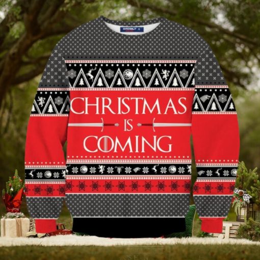 Christmas Is Coming Unisex Wool Sweater Ugly Christmas Sweater 3D