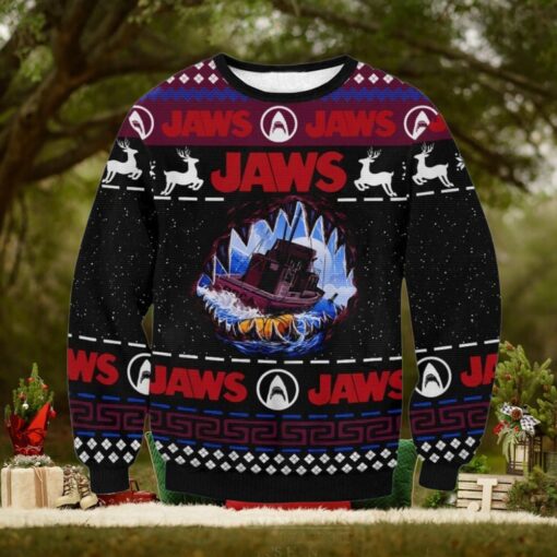 Christmas Jaws Ugly Sweater, Vintage Shark Movie Shirt, Horror Shark Holiday Sweater, Christmas Family Christmas Sweater, Gift For Fan