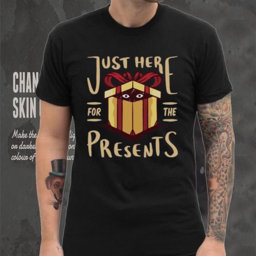 Christmas Just Here For the Presents Funny Mens Long Sleeve T Shirt