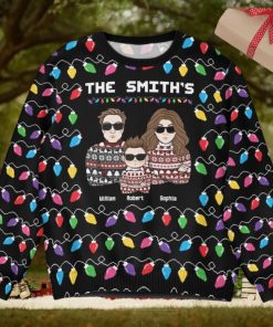 Christmas Led Light Family Funny   Personalized Ugly Sweater