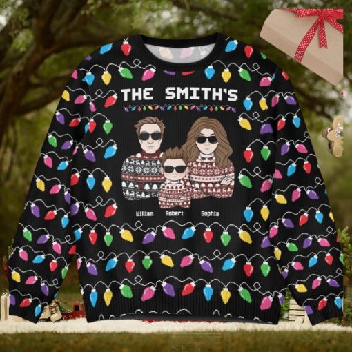 Christmas Led Light Family Funny   Personalized Ugly Sweater