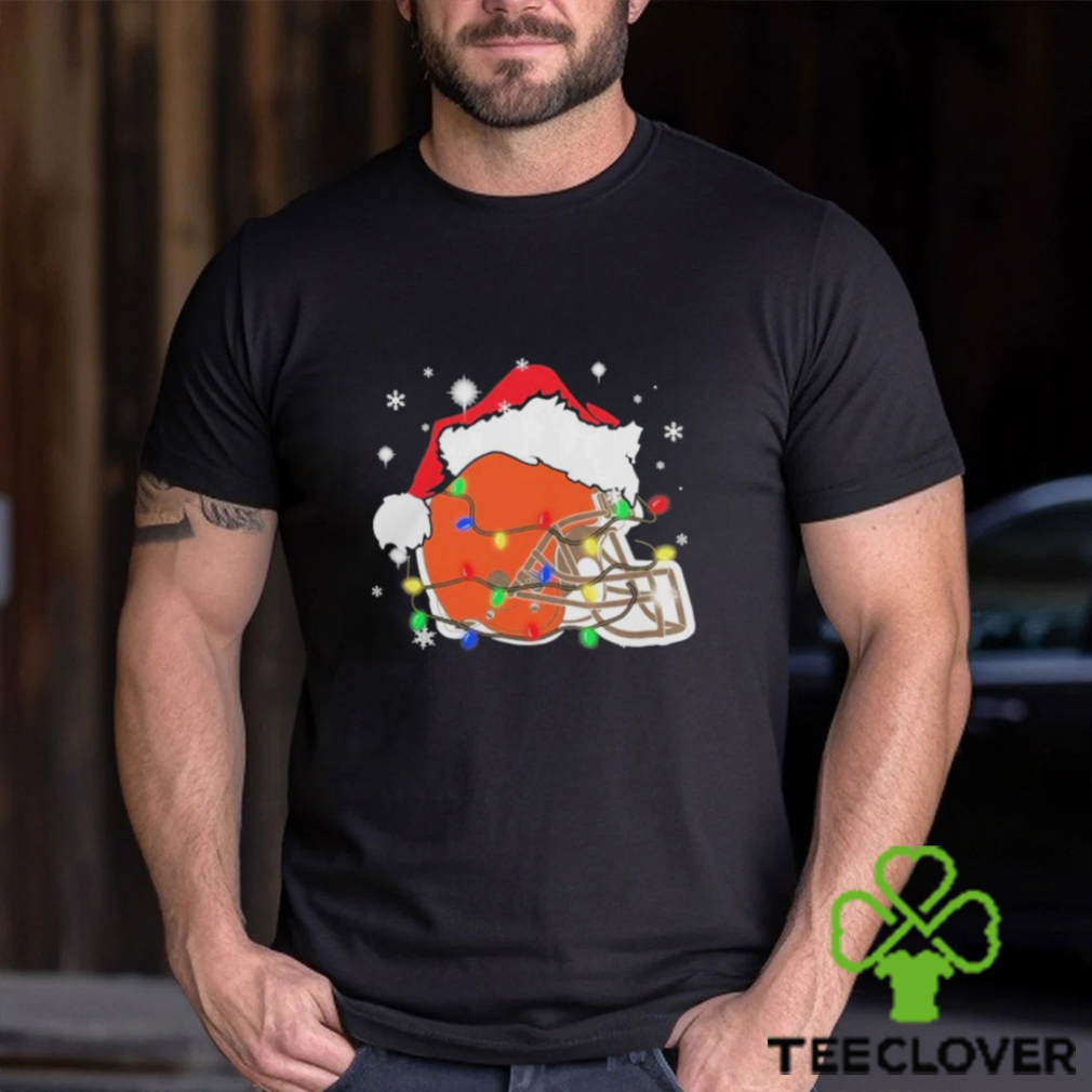 Christmas Light Santa Hat Cleveland Browns Logo Shirt Christmas Light Santa Hat Cleveland Browns Logo Shirt