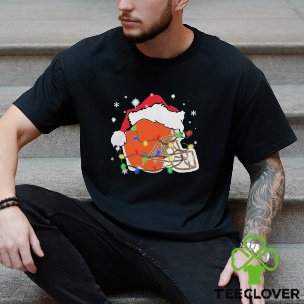 Christmas Light Santa Hat Cleveland Browns Logo Shirt Christmas Light Santa Hat Cleveland Browns Logo Shirt