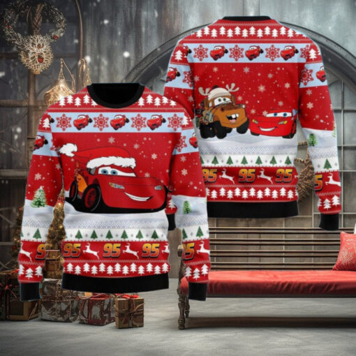 Christmas Lightning McQueen Ugly Sweater, McQueen 95 Ugly Chritsmas Sweater, Cars Xmas Sweater, Christmas Gift, Ugly Sweater
