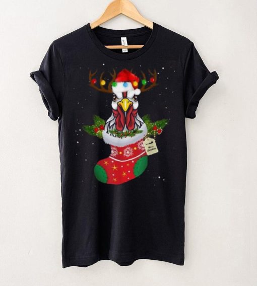 Christmas Lights Chicken Santa Funny Xmas Tree Chicken Shirt