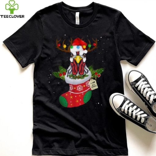 Christmas Lights Chicken Santa Funny Xmas Tree Chicken Shirt
