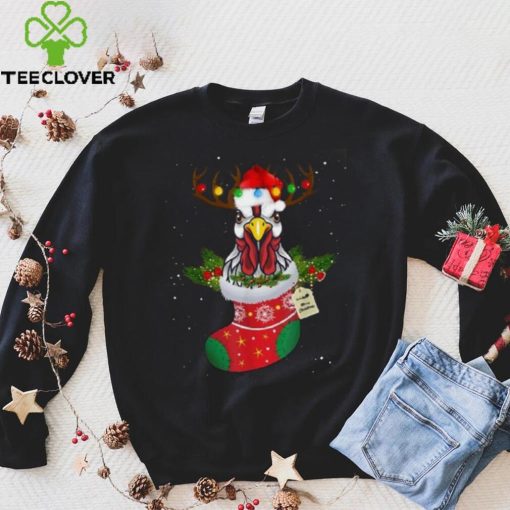 Christmas Lights Chicken Santa Funny Xmas Tree Chicken Shirt