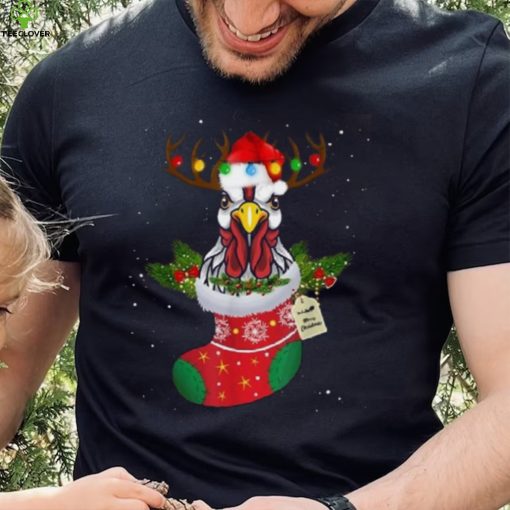 Christmas Lights Chicken Santa Funny Xmas Tree Chicken Shirt