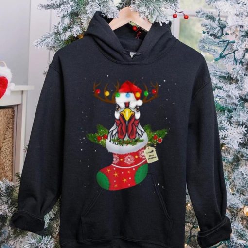 Christmas Lights Chicken Santa Funny Xmas Tree Chicken Shirt