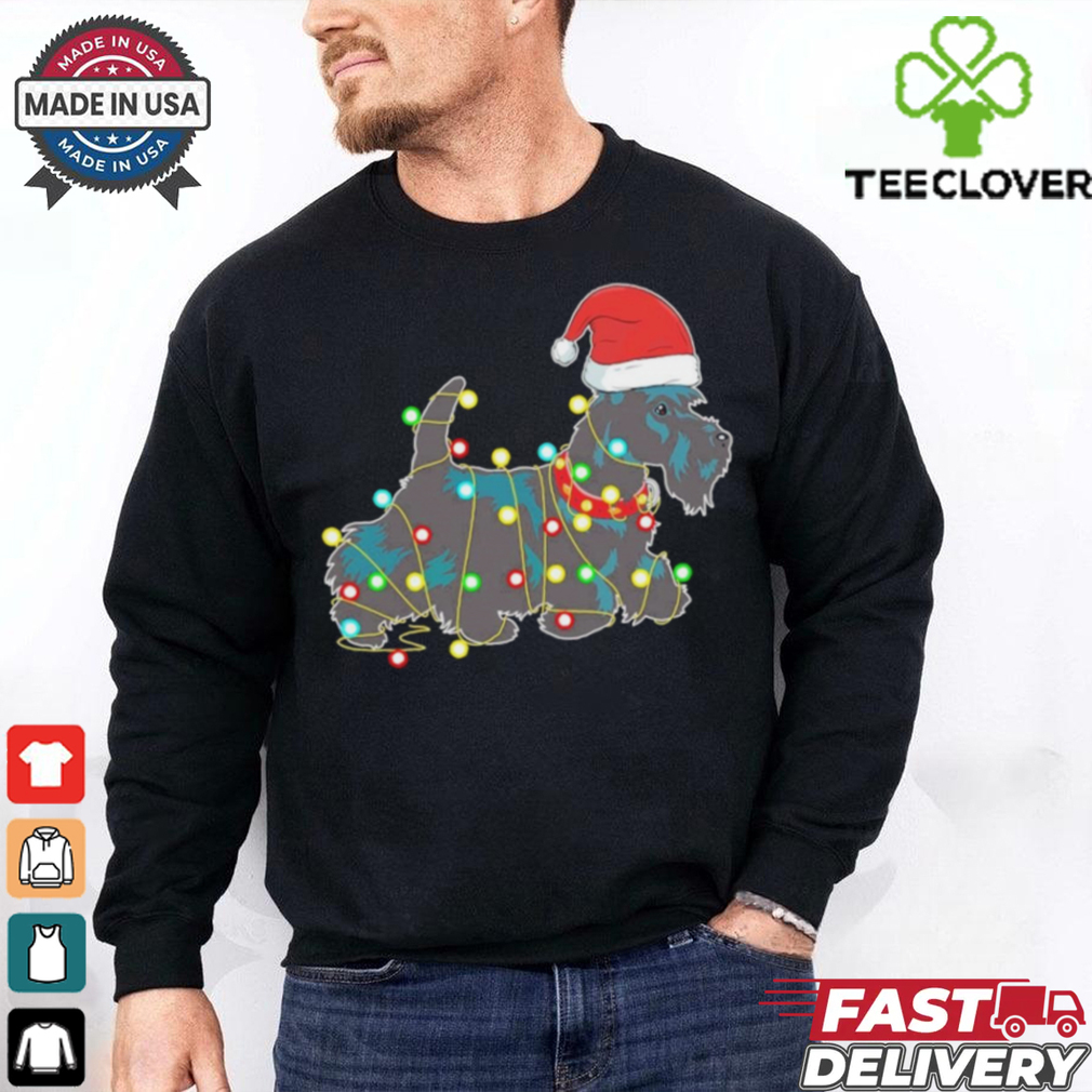 Christmas Lights Scottie Dog Lover Shirt Christmas Lights Scottie Dog Lover Shirt