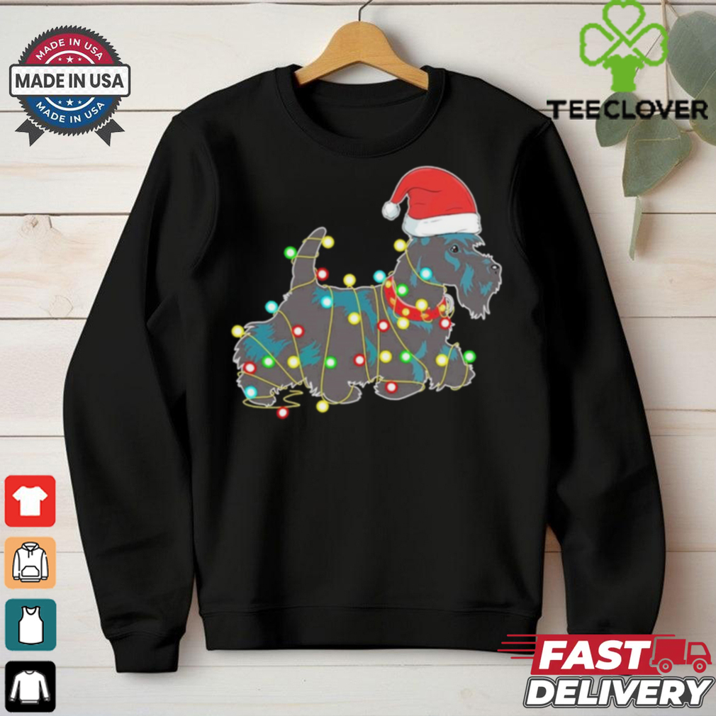 Christmas Lights Scottie Dog Lover Shirt Christmas Lights Scottie Dog Lover Shirt