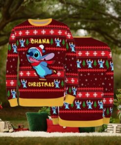 Christmas Lilo And Stitch Ugly Sweater, Disney Trip Christmas Sweater, Ohana Christmas 3D Sweater, Cartoon Movie Sweatshirt, Funny Gift