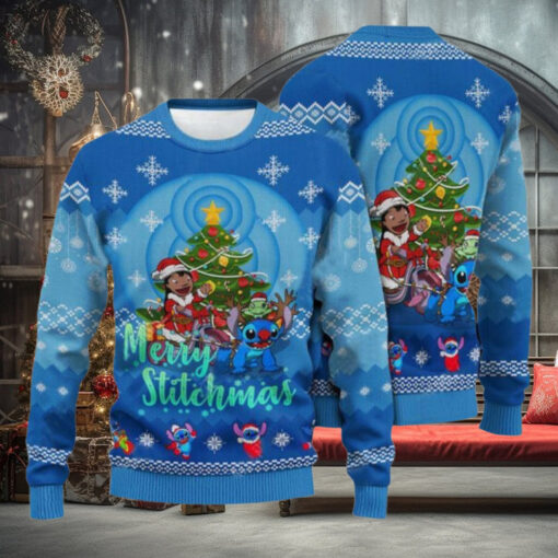 Christmas Lilo And Stitch Ugly Sweater, Merry Stitchmas Shirt, Ohana Family Xmas Sweater, Disneyland Christmas Sweatshirt, Xmas Gift
