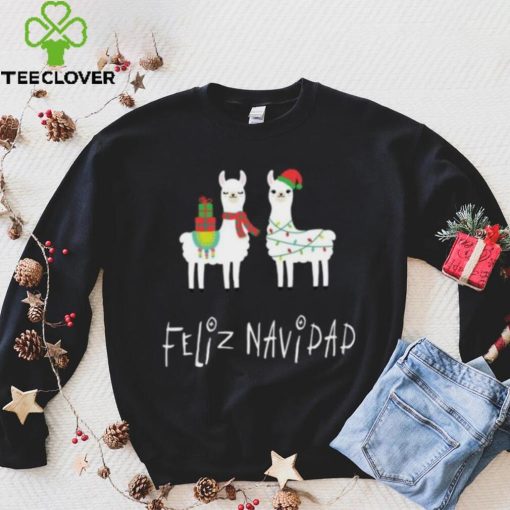 Christmas Llama Feliz Navidad Spanish Alpaca Long T Shirt