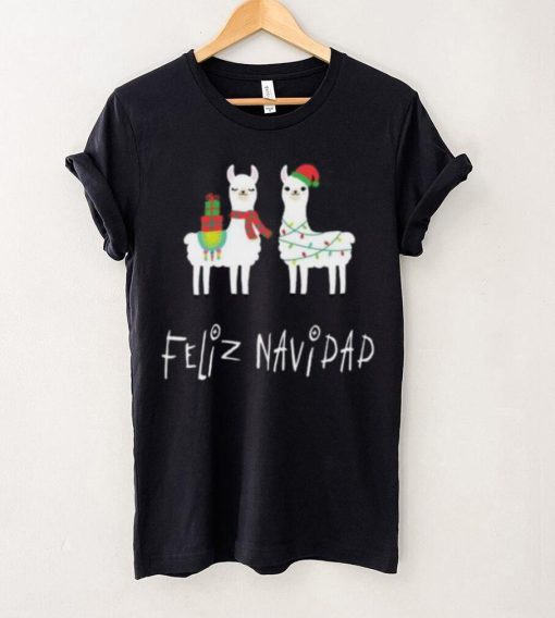 Christmas Llama Feliz Navidad Spanish Alpaca Long T Shirt