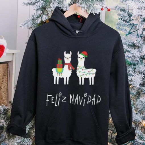 Christmas Llama Feliz Navidad Spanish Alpaca Long T Shirt