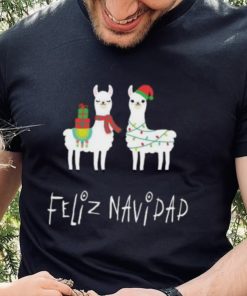 Christmas Llama Feliz Navidad Spanish Alpaca Long T Shirt