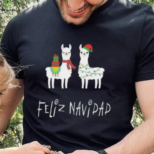 Christmas Llama Feliz Navidad Spanish Alpaca Long T Shirt