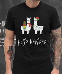 Christmas Llama Feliz Navidad Spanish Alpaca Long T Shirt