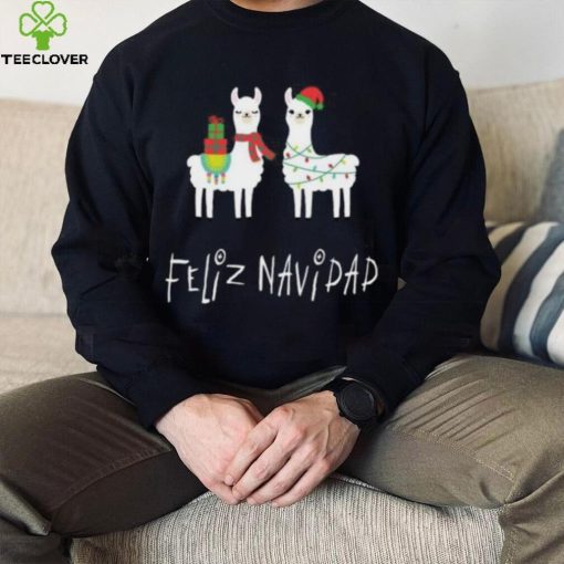 Christmas Llama Feliz Navidad Spanish Alpaca Long T Shirt