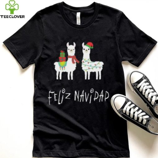 Christmas Llama Feliz Navidad Spanish Alpaca Long T Shirt