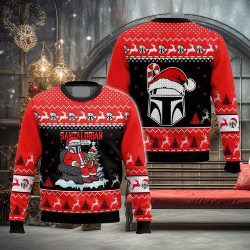 Christmas Mandalorian And Baby Yoda Ugly Sweater, This Is The Way Shirt, Cute Grogu Christmas Sweatshirt, Disney Star Wars Fan Gift