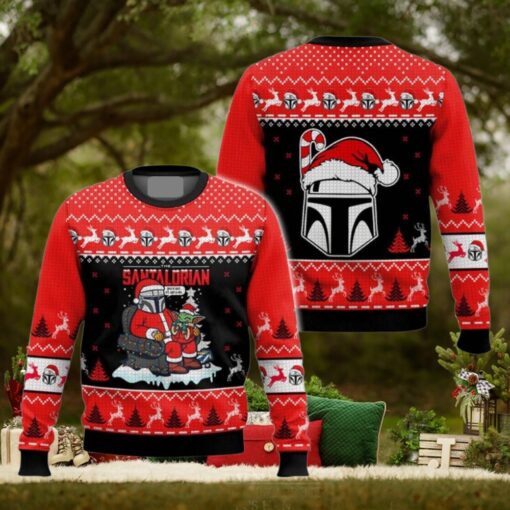 Christmas Mandalorian And Baby Yoda Ugly Sweater, This Is The Way Shirt, Cute Grogu Christmas Sweatshirt, Disney Star Wars Fan Gift