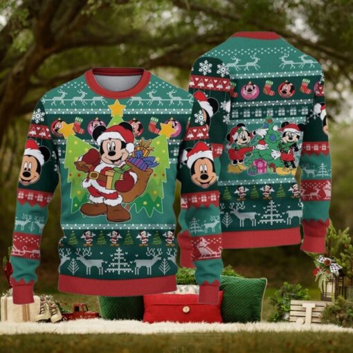 Christmas Mickey Santa Ugly Sweater, Mickey And Minnie Funny Sweater, Magic Kingdom Shirt, Mickey Mouse Holiday Sweater, Gift For Fan