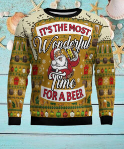 Christmas Most Wonderful Time For Beer Ugly Christmas Sweater