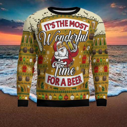 Christmas Most Wonderful Time For Beer Ugly Christmas Sweater