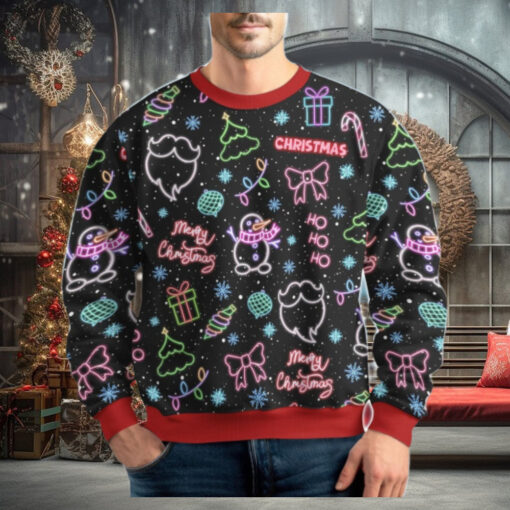 Christmas Neon Lighting Ugly Sweater, Santa Claus Holiday Sweater