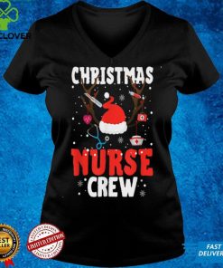 Christmas Nurse Crew Funny Reindeer Santa Hat Nurse Nursing T Shirt 2