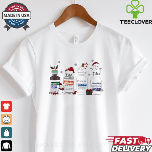 Christmas Nurse Snowman Santa hat shirt
