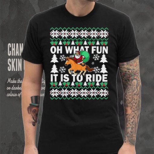 Christmas Oh What Fun It Is To Ride Horse Gifts Boys Shirt