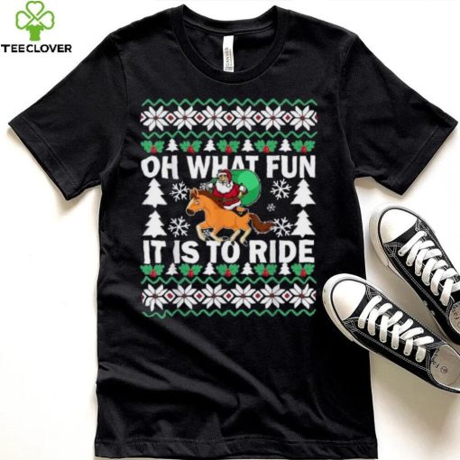 Christmas Oh What Fun It Is To Ride Horse Gifts Boys Shirt