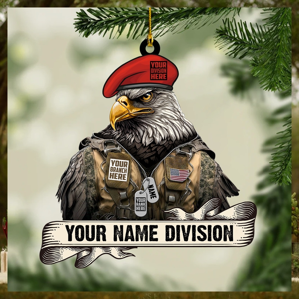 Christmas Ornament Eagle Soldier Personalized Acrylic Ornament Gift For Veterans K1702 Christmas Ornament Eagle Soldier Personalized Acrylic Ornament Gift For Veterans K1702