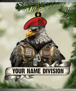 Christmas Ornament Eagle Soldier Personalized Acrylic Ornament Gift For Veterans K1702