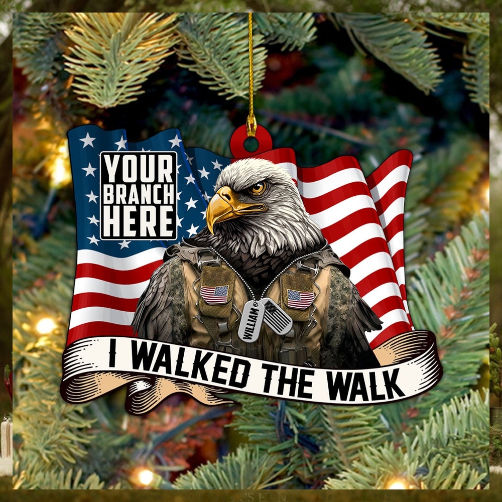 Christmas Ornament I Walked The Walk Bald Eagle Soldier Personalized Acrylic Ornament Gift For Veterans Christmas Ornament I Walked The Walk Bald Eagle Soldier Personalized Acrylic Ornament Gift For Veterans