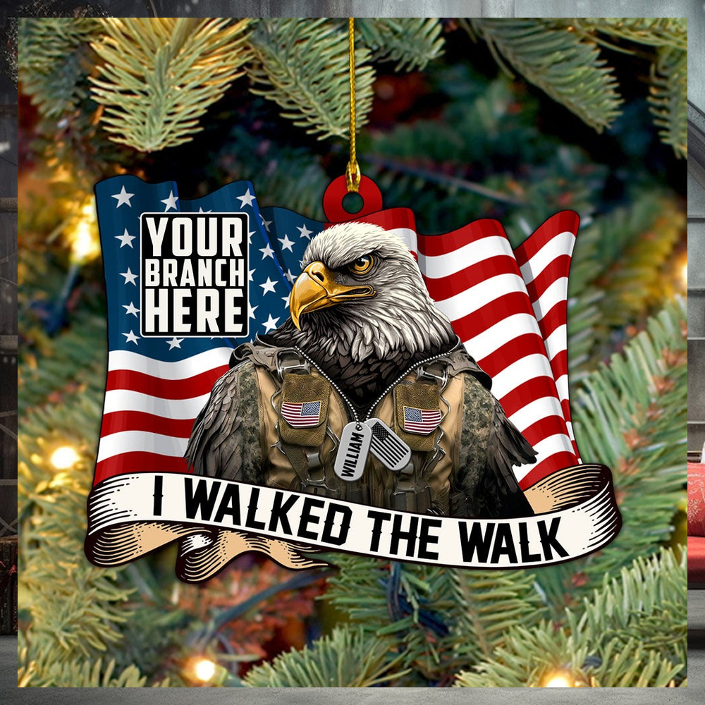 Christmas Ornament I Walked The Walk Bald Eagle Soldier Personalized Acrylic Ornament Gift For Veterans Christmas Ornament I Walked The Walk Bald Eagle Soldier Personalized Acrylic Ornament Gift For Veterans
